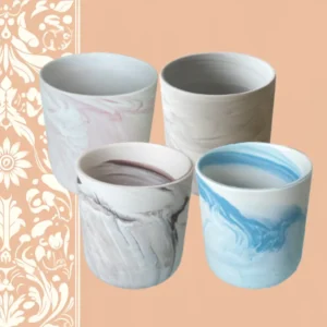 image du produit: Candle Container <span>Marbled Ceramic Jars</span>